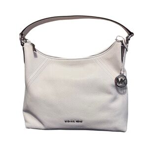 Michael Kors optic white Leather Shoulder Bag